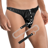 Submission-Tanga mit Metallkette (veganes Leder)
