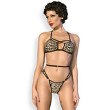Leoparden Mini-Bikini mit Schnürung – Verstellbares Triangel-Set