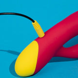 Wiederaufladbarer Rabbit-Vibrator aus Silikon – Jazz Rot (Duale Stimulation)