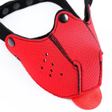Rot Neopren Welpen Gesichtsmaske BDSM