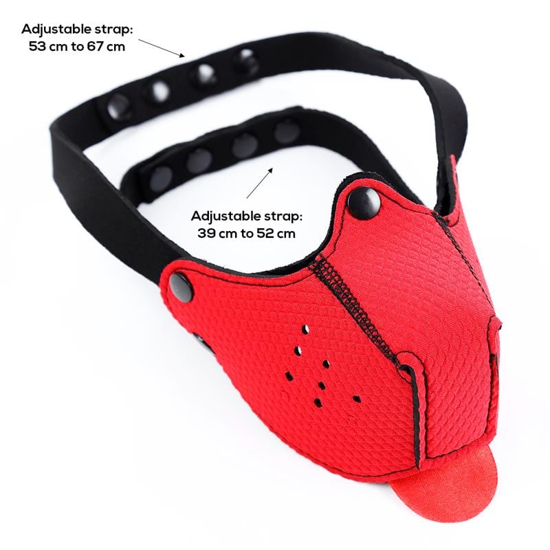 Rot Neopren Welpen Gesichtsmaske BDSM