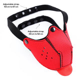 Rot Neopren Welpen Gesichtsmaske BDSM