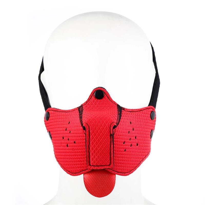 Rot Neopren Welpen Gesichtsmaske BDSM