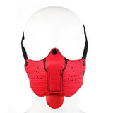Rot Neopren Welpen Gesichtsmaske BDSM