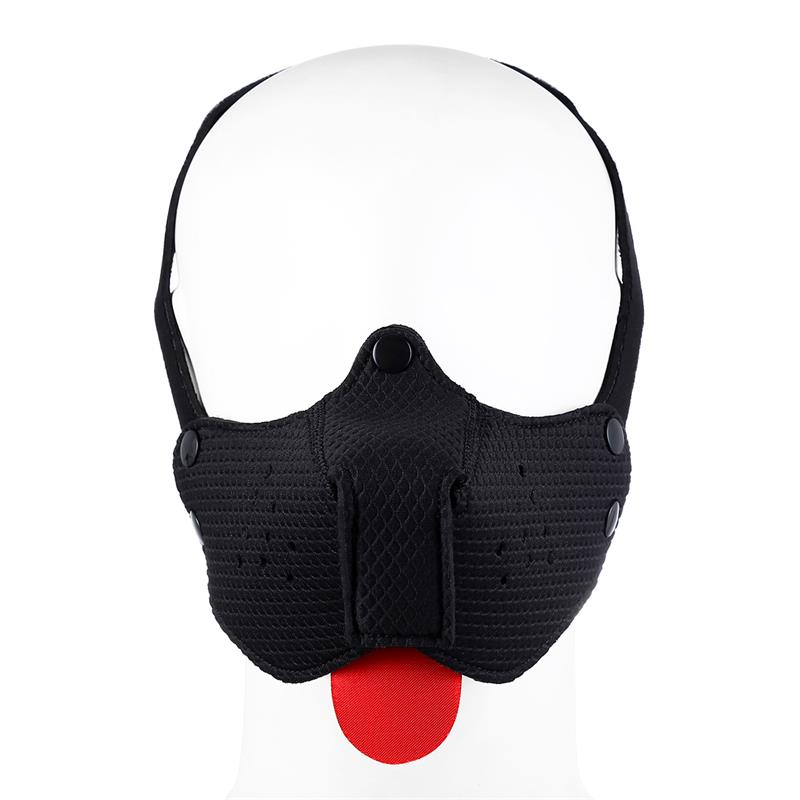 Rot Neopren Welpen Gesichtsmaske BDSM