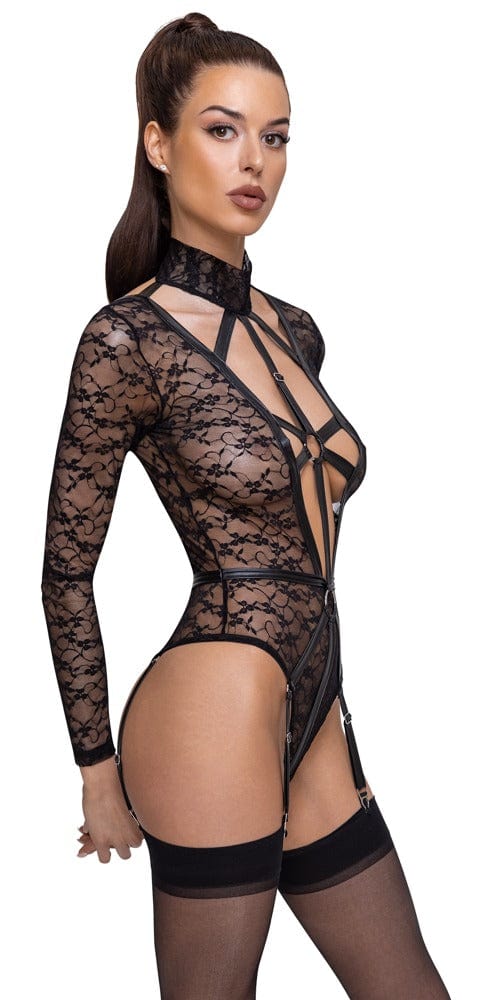 Langarm Body mit Strapse Damen Dessous