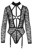 S Langarm Body mit Strapse Damen Dessous