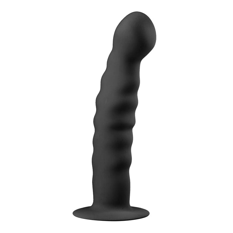 Schwarz Saugnapf-Dildo aus Silikon Analdildo