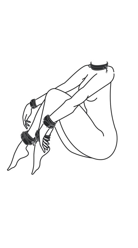 Fetisch-Set mit Halsband, Fußgelenk- und Handgelenkmanschetten BDSM