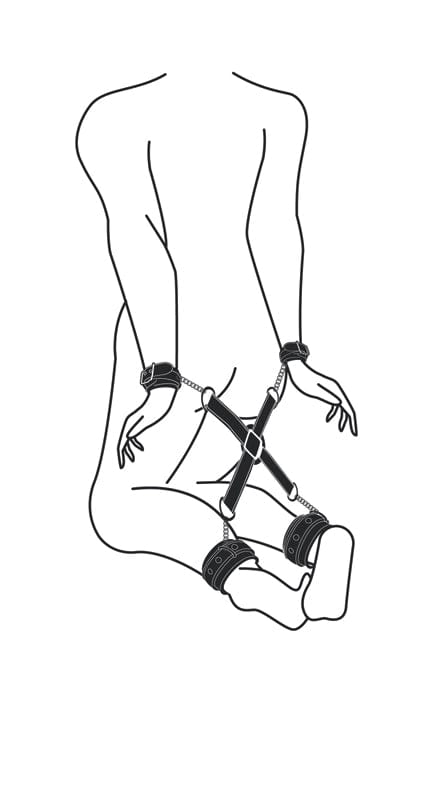 Hog-Tie mit Hand- und Fußgelenkmanschetten BDSM