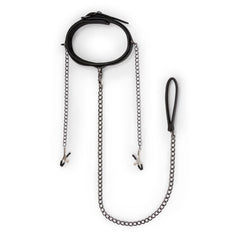 Lederhalsband mit Nippelklemmen-Mr. Lover - Sensual Toys