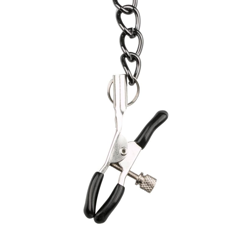 Lederhalsband mit Nippelklemmen-Mr. Lover - Sensual Toys