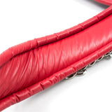 Rot Halsband gepolstert mit Metallkette BDSM