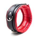 Rot Halsband gepolstert mit Metallkette BDSM