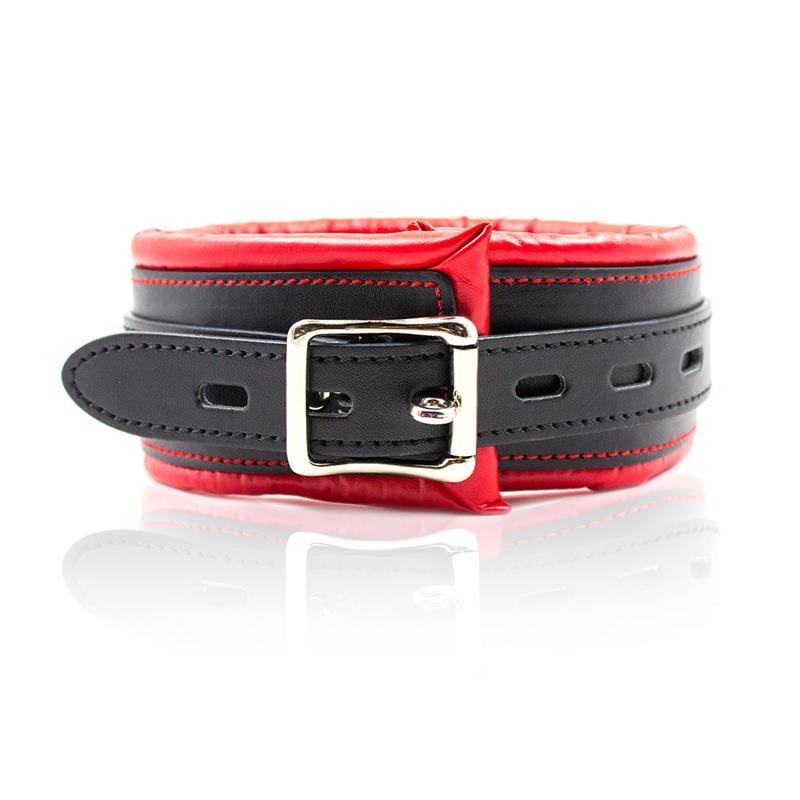 Rot Halsband gepolstert mit Metallkette BDSM