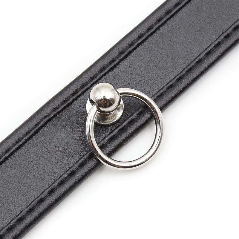 Schwarz Halsband mit O-Ring BDSM