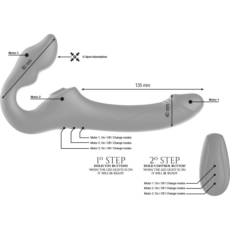 Riemenloser Strap-On-Vibrator Mit Fernbedienung