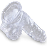 CLEAR Realistischer Dildo mit Hoden