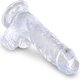 CLEAR Realistischer Dildo mit Hoden
