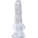 CLEAR Realistischer Dildo mit Hoden