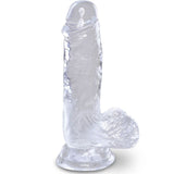CLEAR Realistischer Dildo mit Hoden