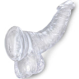 Clear Realistischer, gebogener Dildo mit Hoden 16,5 cm