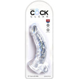 Clear Realistischer, gebogener Dildo mit Hoden 16,5 cm