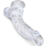 Clear Realistischer, gebogener Dildo mit Hoden 16,5 cm