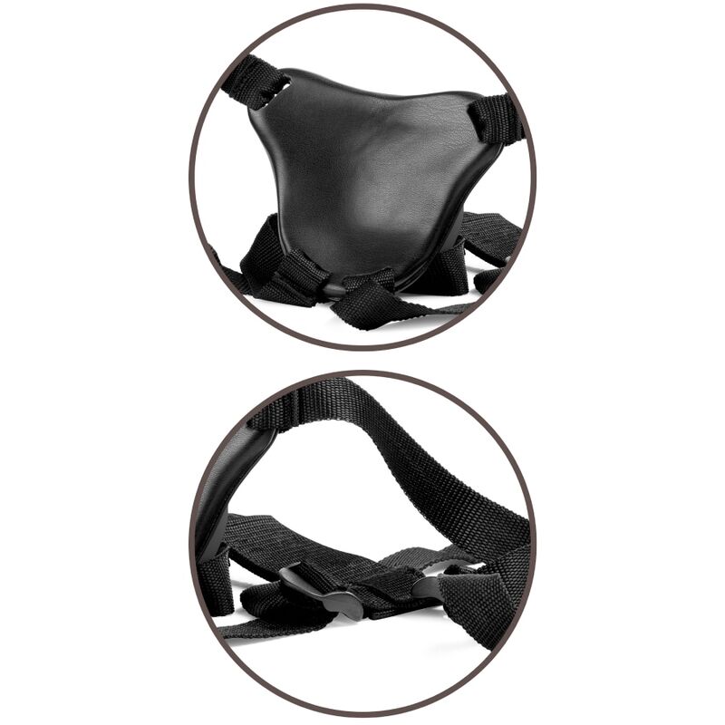 ELITE – Deluxe Harness-Set mit Dildo (20,3 cm) & Testikel-Ring