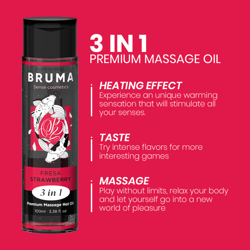 Massageöl Premium 3-in-1 – Erdbeere