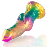 Iris - Dildo mit Hoden & Regenbogen-Farben