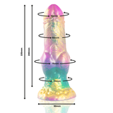 Iris - Dildo mit Hoden & Regenbogen-Farben
