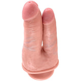 Doppelpenetrations-Dildo Natur mit Saugnapf