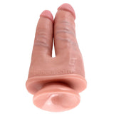 Doppelpenetrations-Dildo Natur mit Saugnapf