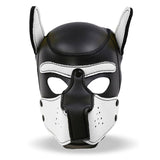 Weiss Hound Dog Mask mit abnehmbarer Schnauze BDSM
