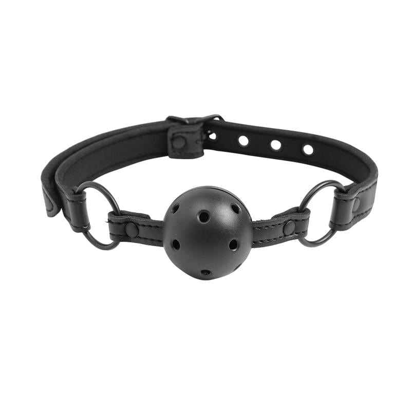 Atmungsaktiver Ballknebel aus veganem Leder-Mr. Lover - Sensual Toys