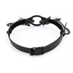 Ringknebel und Nippelklemmen aus veganem Leder-Mr. Lover - Sensual Toys