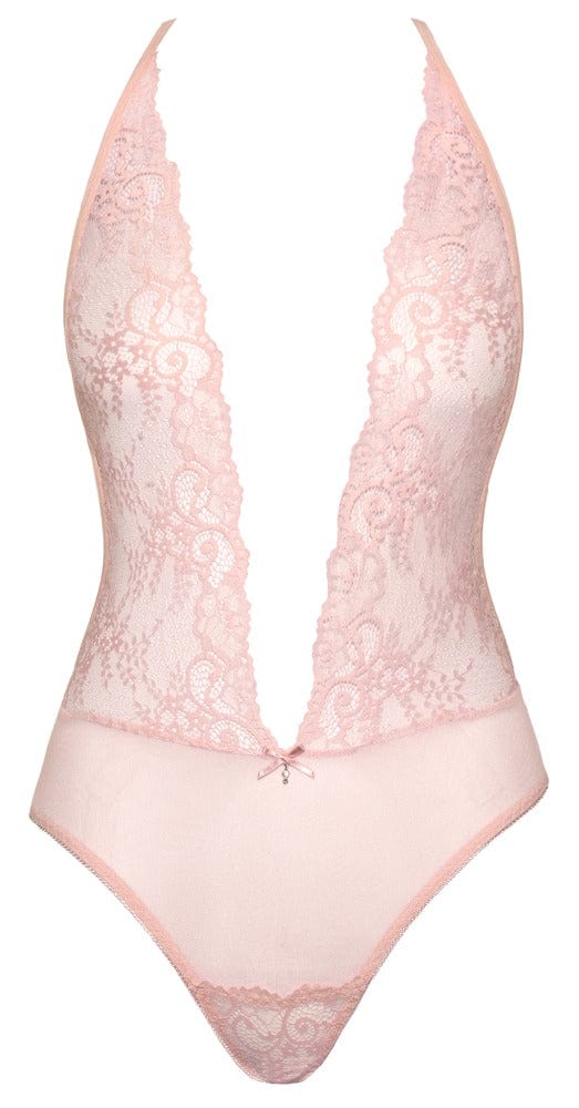 Beige / S-M Body mit Floralstickerei Damen Dessous