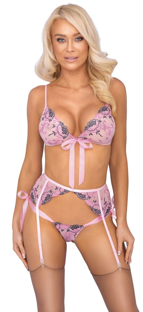 Dessous Set Pink Flower Dessous Damen