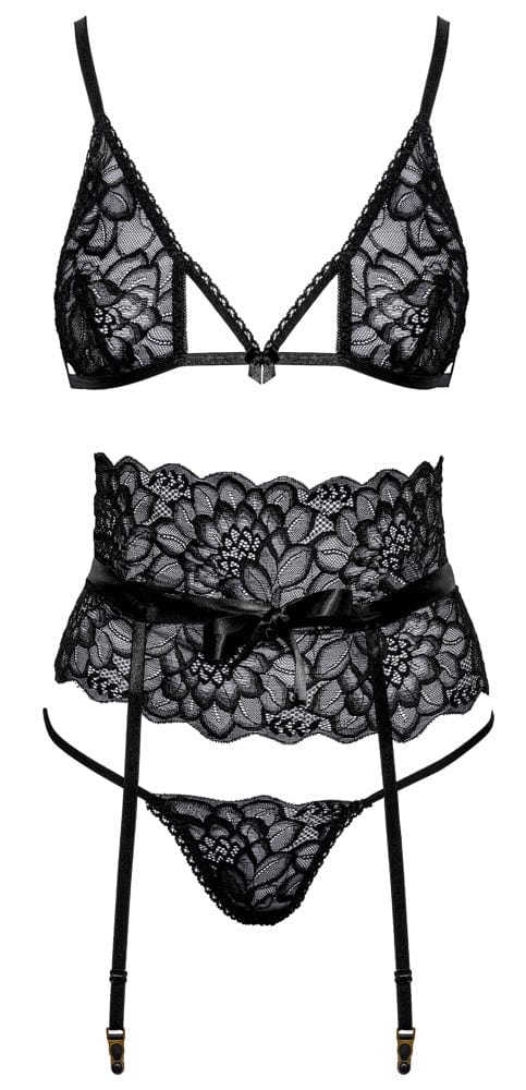 Dessous Set Schwarz mit Spitze-Mr. Lover - Sensual Toys