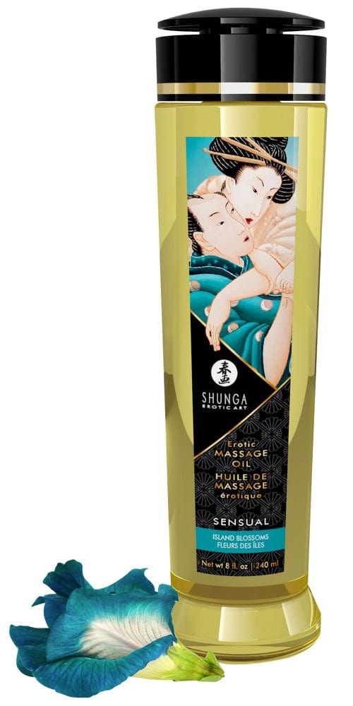 Island Blossoms / 240 ml Shunga Erotisches Massageöl Vegan Massageöl
