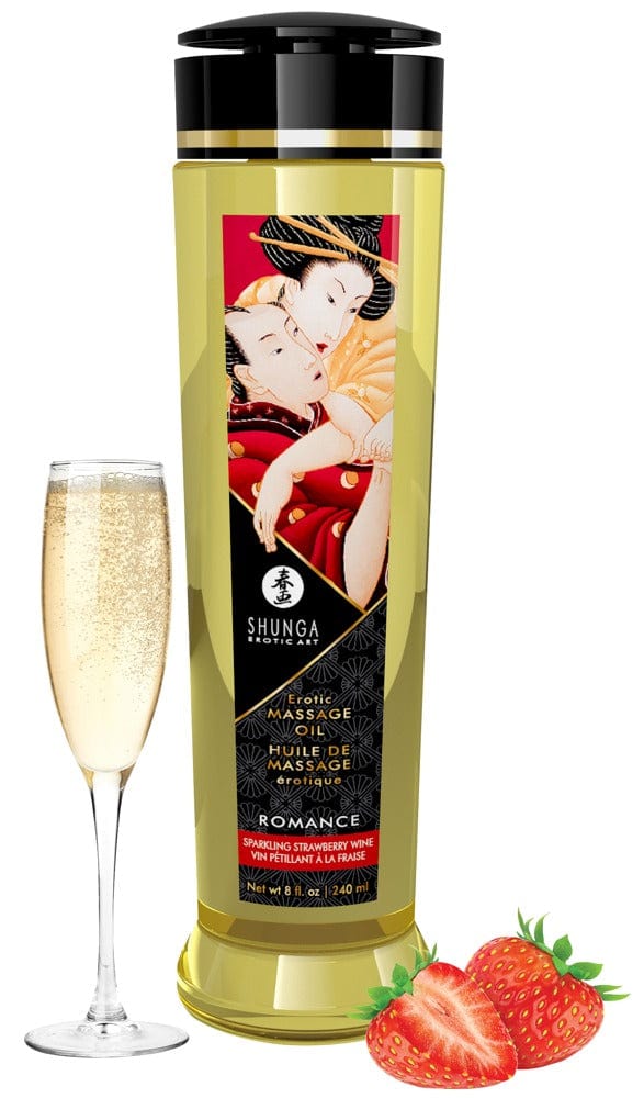 Strawberry Sparkling Wine / 240 ml Shunga Erotisches Massageöl Vegan Massageöl