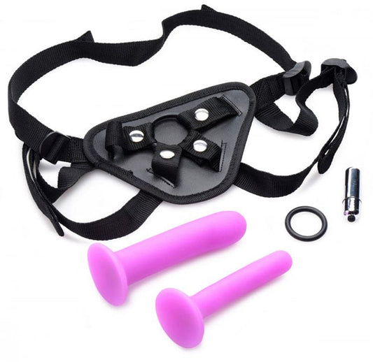 Double-G Deluxe Vibrating Strap-On Kit Toys Damen